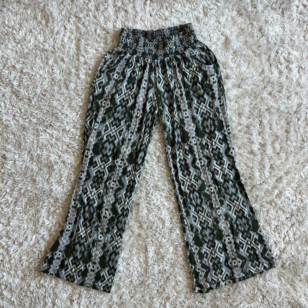 Mossimo Flowy Boho Print Wide-Leg Capri Lounge Pants Women’s Small